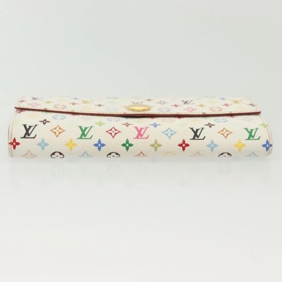 LOUIS VUITTON Multicolor Portefeuille Sarah Wallet White M93532 LV Auth 142372 - Picture 8 of 16